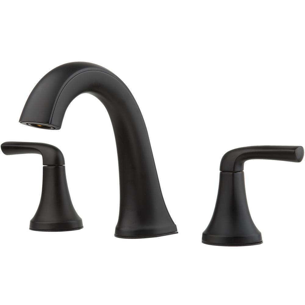 Matte Black Double Handle High Arc Bathroom Faucet