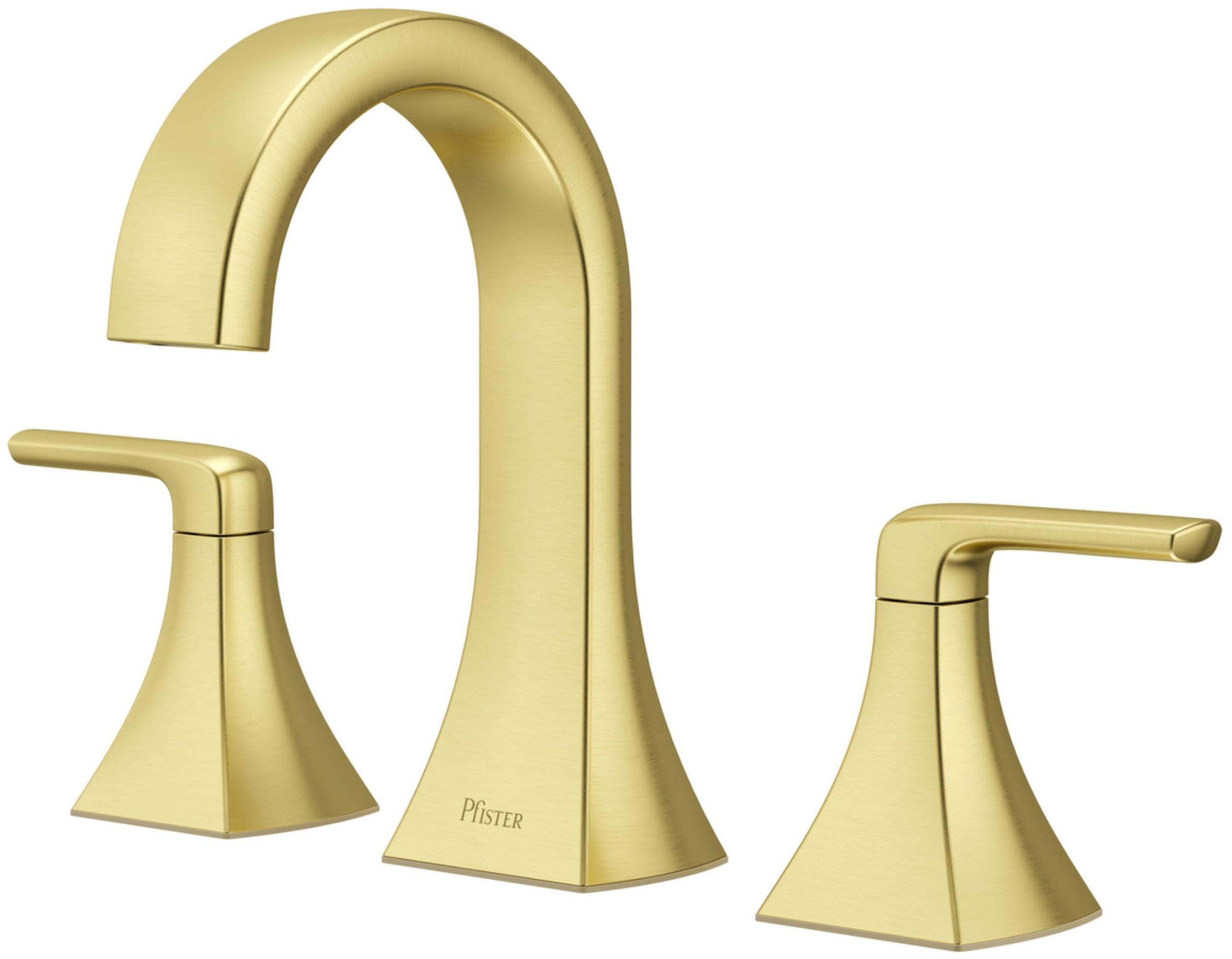 Brushed Gold 8-Inch Widespread Double Handle Bathroom Faucet