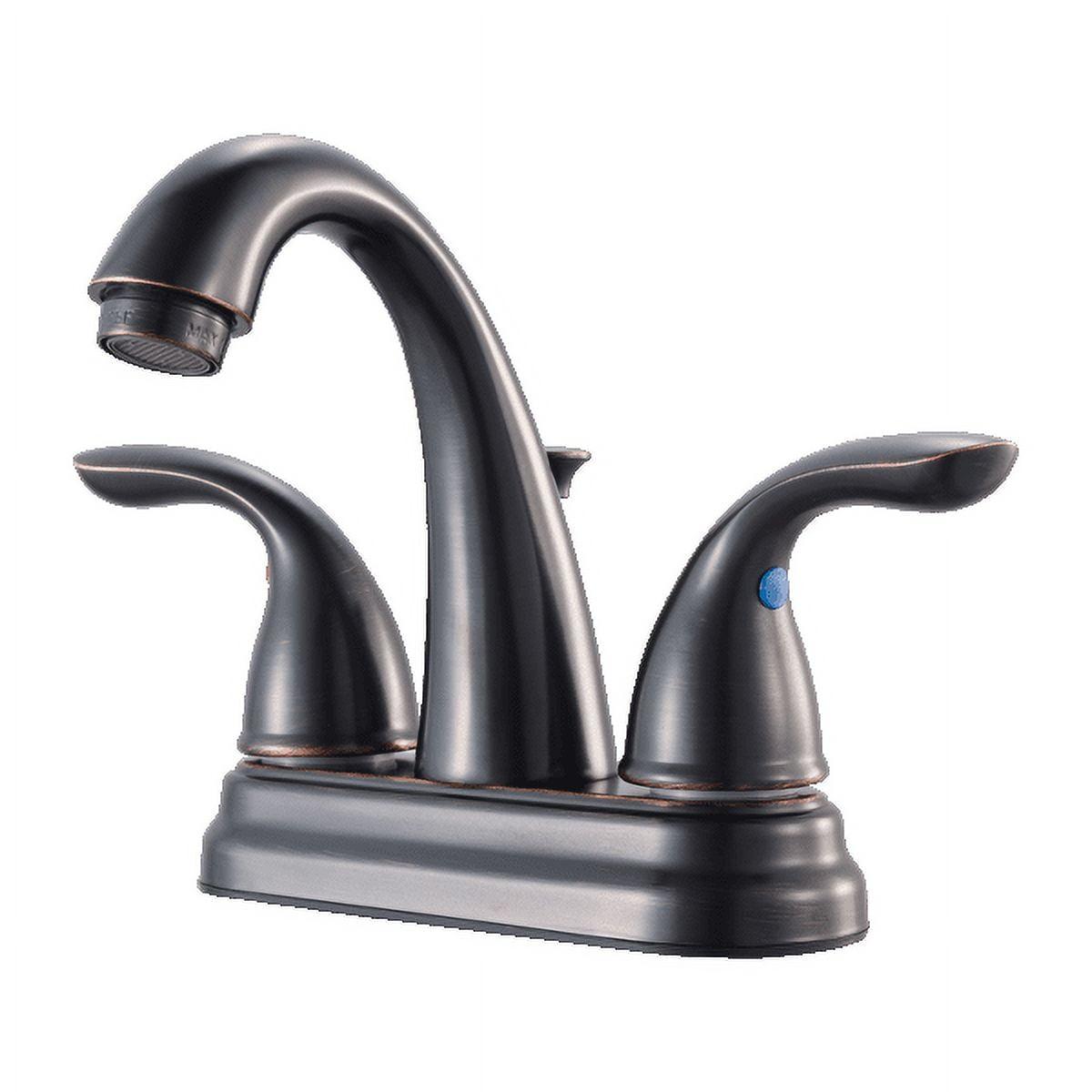 Tuscan Bronze Double Handle High Arc Bathroom Faucet