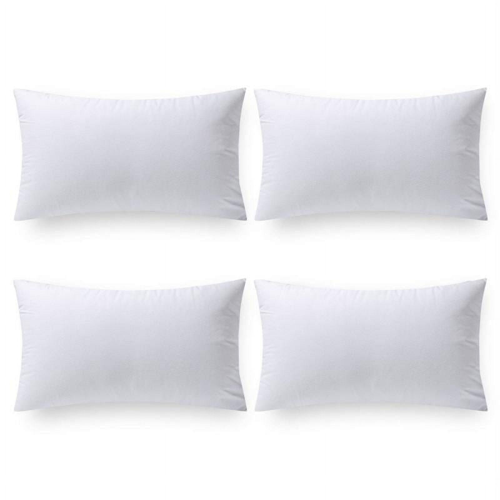 Phantoscope Throw Pillow Inserts, Hypoallergenic Square Form Decorative for Couch Bed Inserts, Made in USA, 4 Pack, 12 x 20 inches