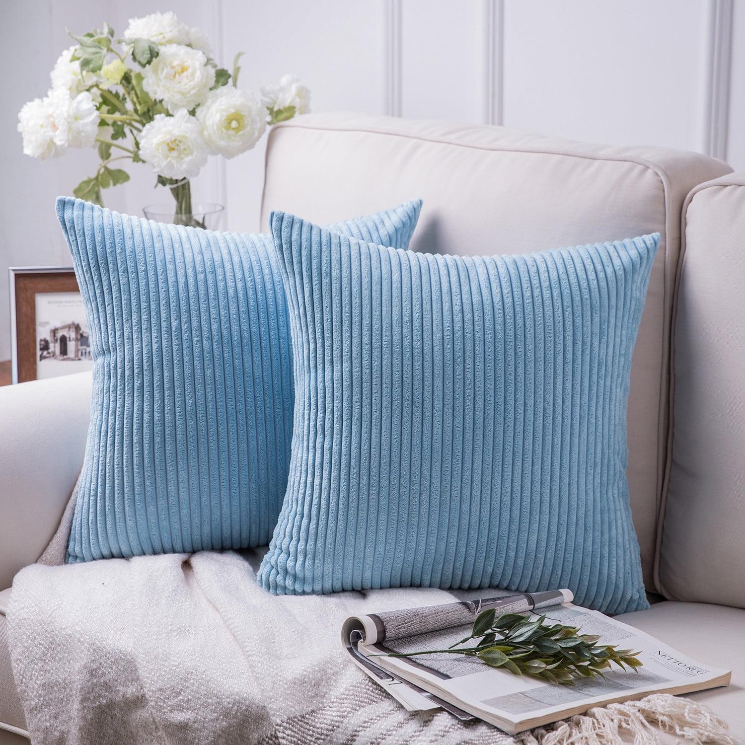 LALA & WONZ Corduroy Striped Throw Pillow Covers (Set of 2)