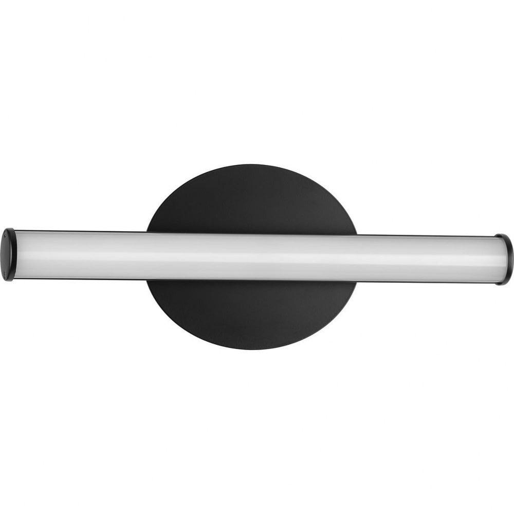 Progress Lighting Phase 3 LED Small Linear Vanity Light, 1-Light, Wall Light, Matte Black, Acrylic Shade