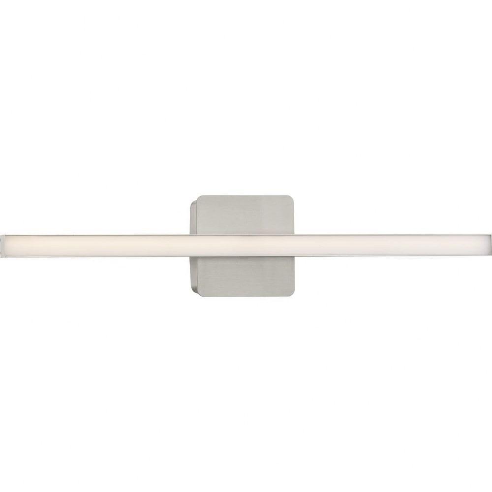 Progress Lighting Phase 4 1-Light LED Linear Vanity Light, Brushed Nickel, Rectangular Acrylic Shade