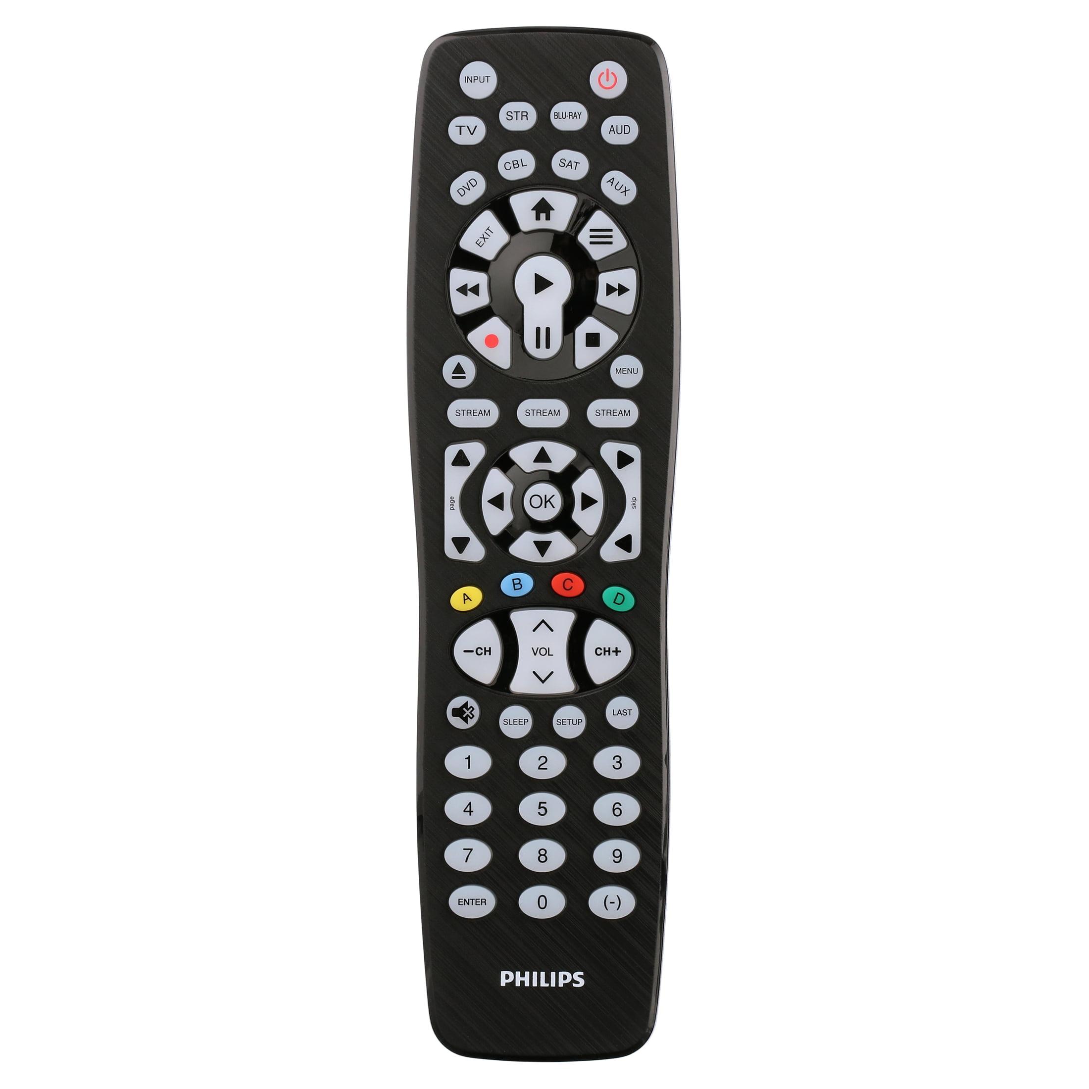 Philips 8-Device Brushed Black Backlit Universal Remote Control