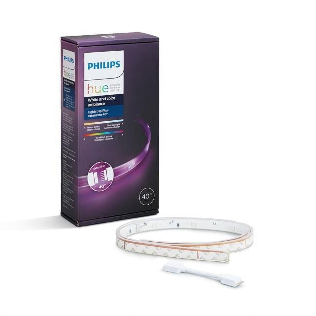 Philips Hue White and Color Ambiance Bluetooth-enabled Lightstrip Extension: LED, Multicolored, Indoor, Plastic, 16M Settings