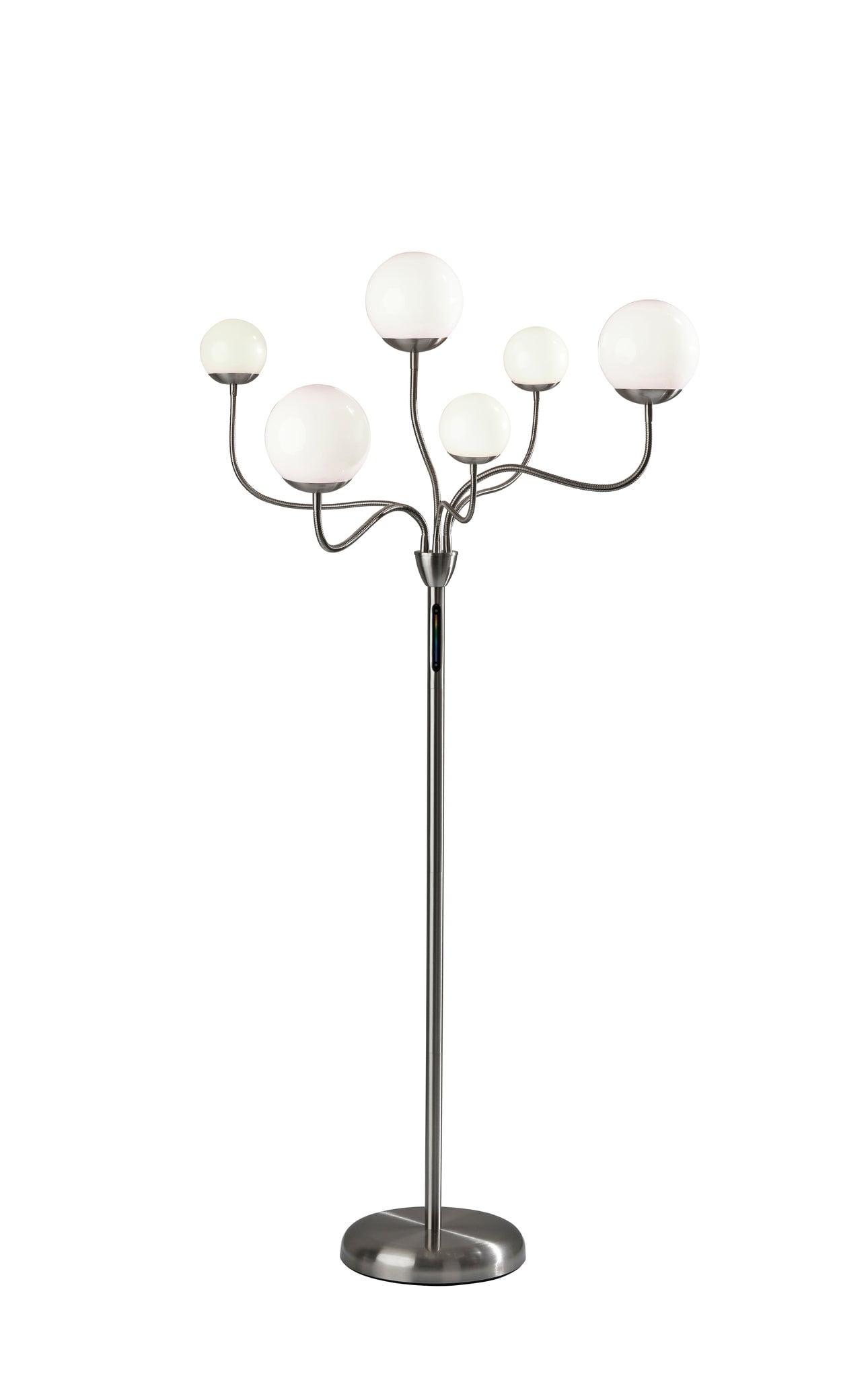Adesso Phoebe 64'' Brushed Steel LED Tree Floor Lamp