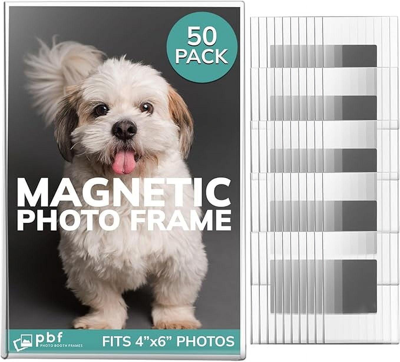 pbf 4x6 Magnetic Picture Frames for Refrigerator | 4 x 6 Clear Magnetic Acrylic Frames | Magnetic Photo Holders for Fridge, Locker, Photo Board, Art Display, Sign Holder (150-Pack)