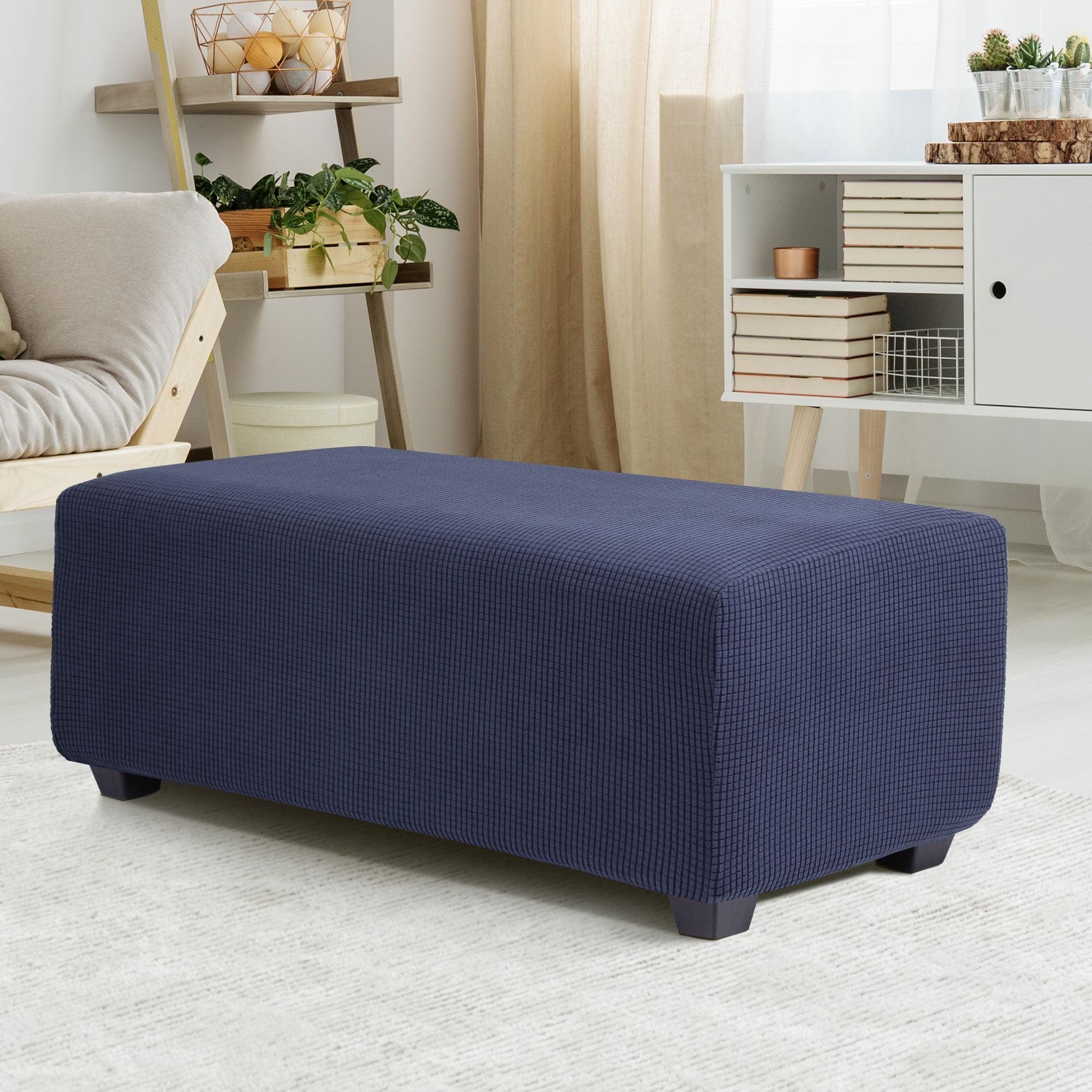 PiccoCasa High Stretch Rectangle Ottoman Furniture Covers with Elastic Bottom