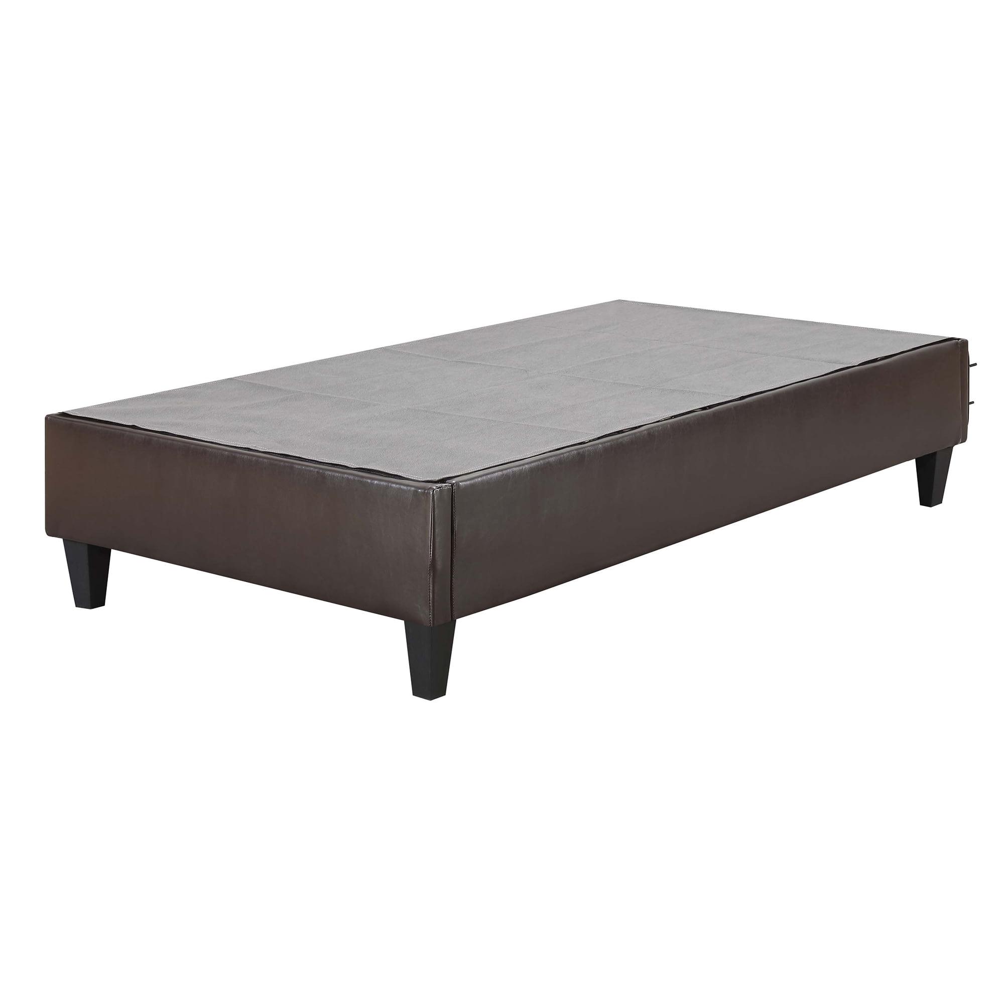 Abby Twin Brown Faux Leather Platform Bed