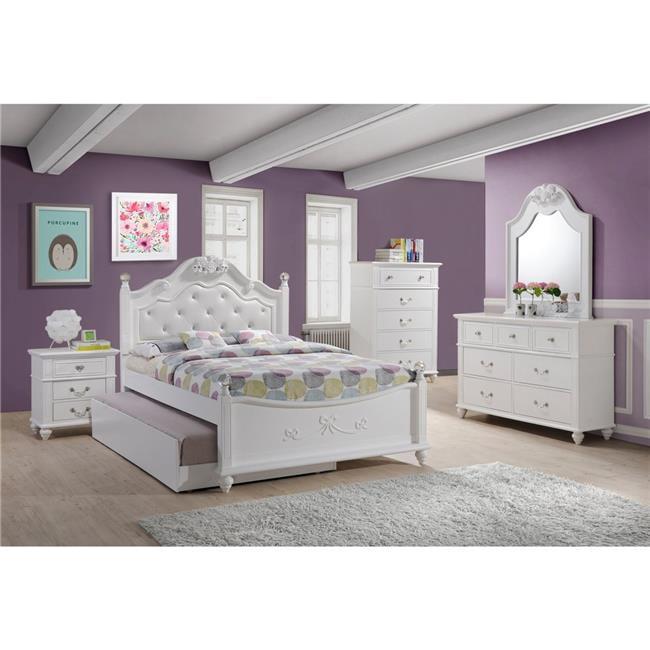 Annie Vertical Dresser White - Picket House Furnishings: 5-Drawer Storage, Crystal Handles, MDF & Rubberwood