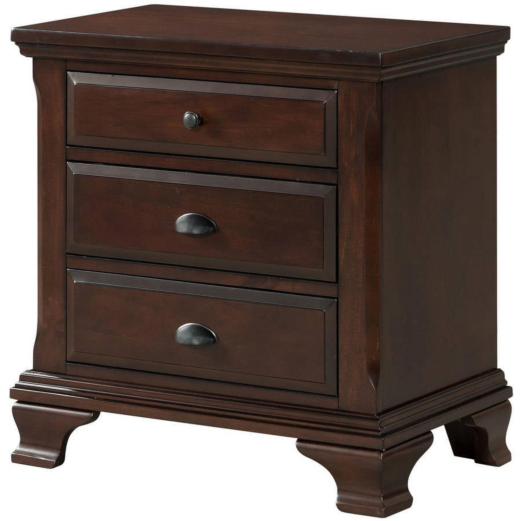 Brinley Nightstand Cherry Red - Picket House Furnishings: Mid-Century Modern Style, Laminated Finish, MDF & Metal Hardware