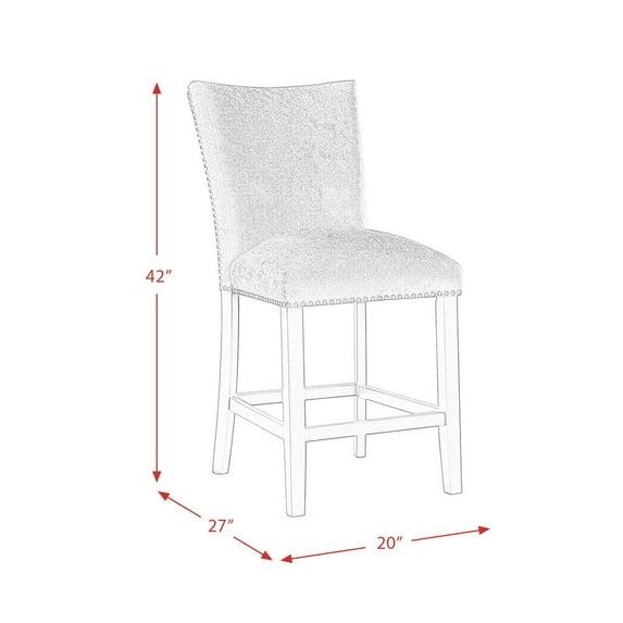 Picket House Celine White Marble 5PC Counter Height Dining Set with Blue Chairs