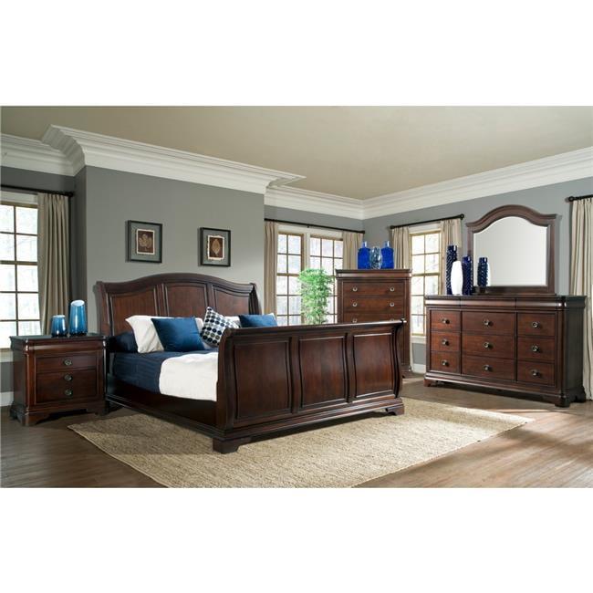 Conley Vertical Dresser Cherry - Picket House Furnishings: 5-Drawer Bedroom Storage, Elegant Bracket Feet