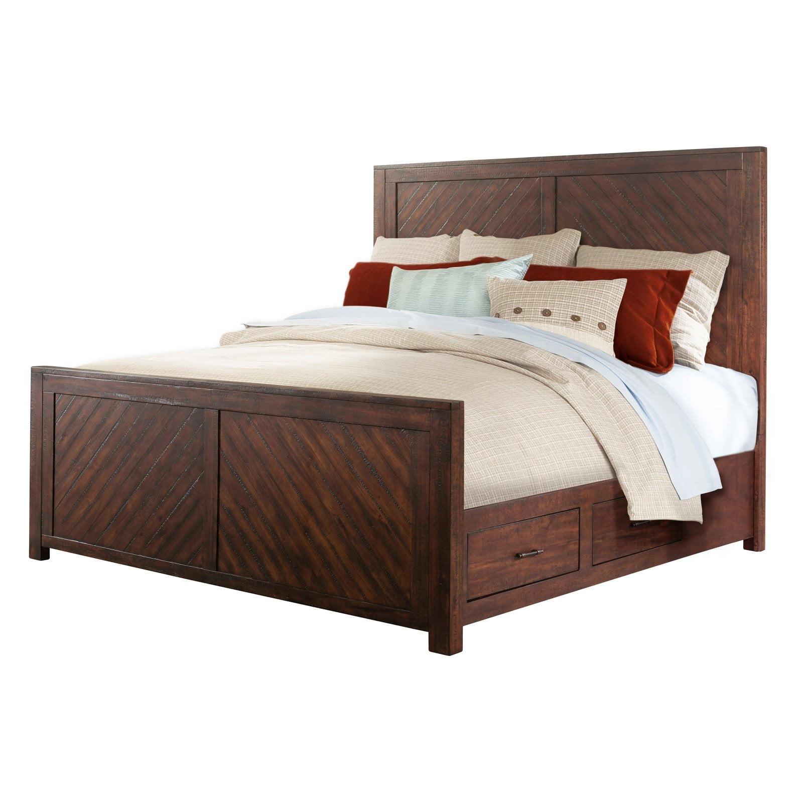 Dex Platform Storage Bed Walnut Brown - Picket House Furnishings