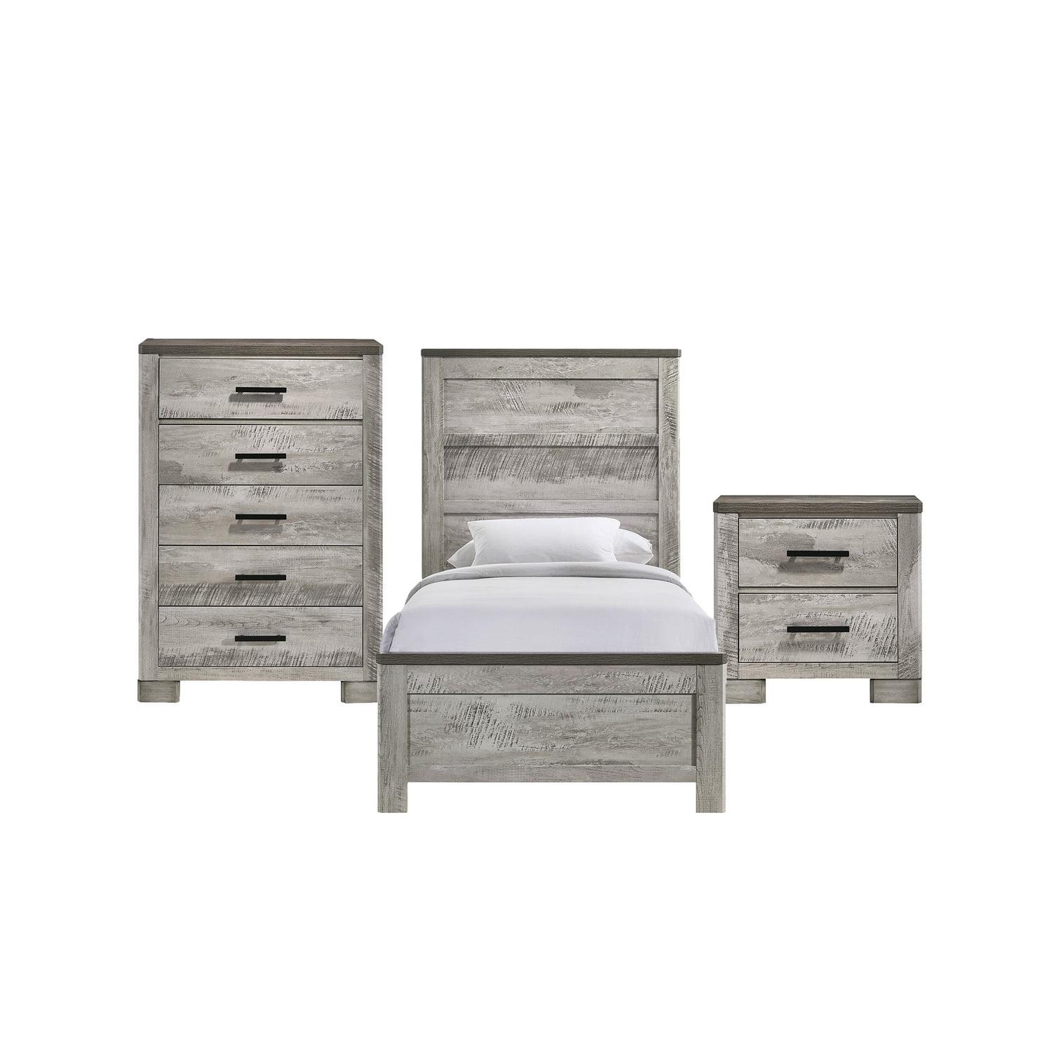 3pc Adam Panel Bedroom Set Gray - Picket House Furnishings