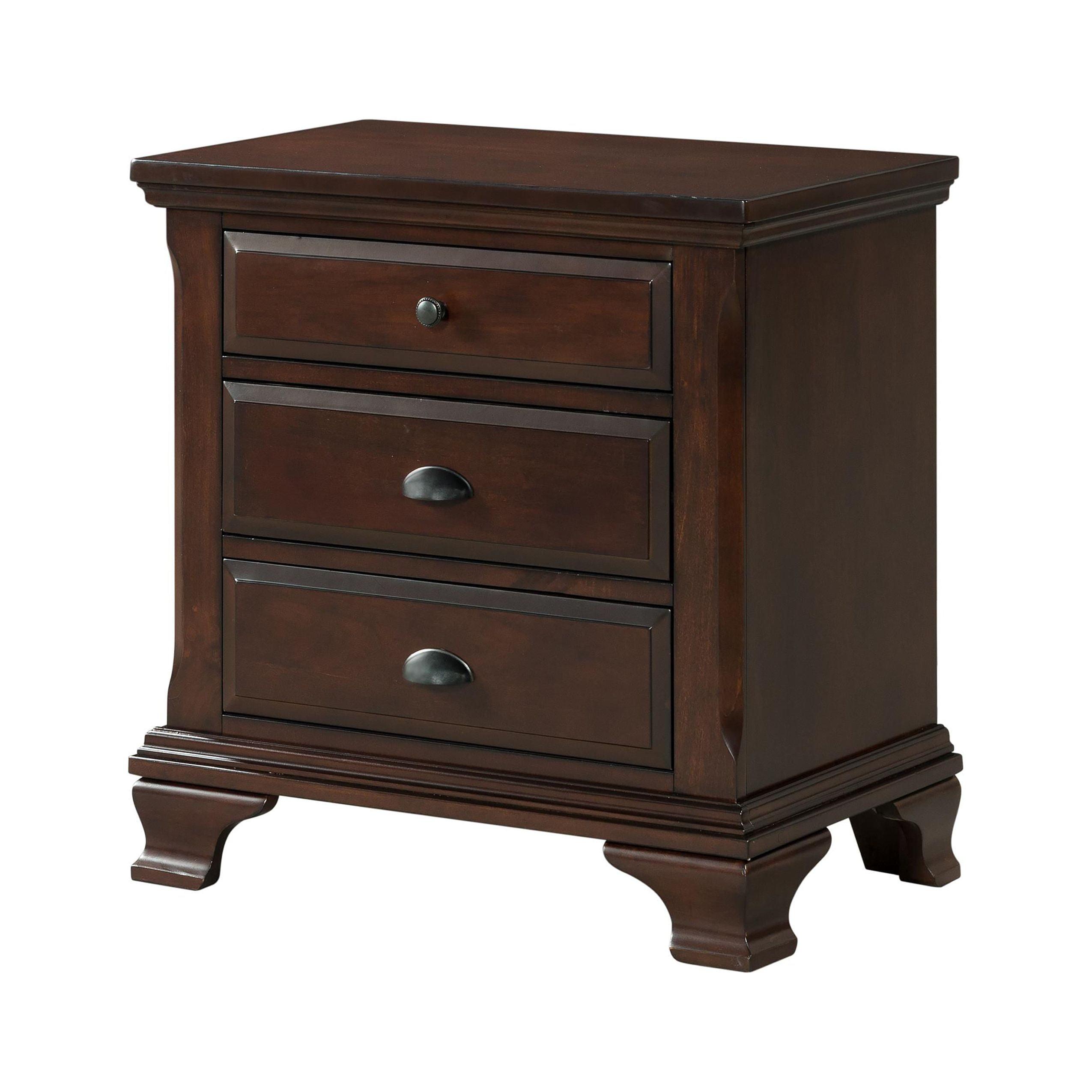 Brinley Nightstand Cherry Red - Picket House Furnishings: Mid-Century Modern Style, Laminated Finish, MDF & Metal Hardware