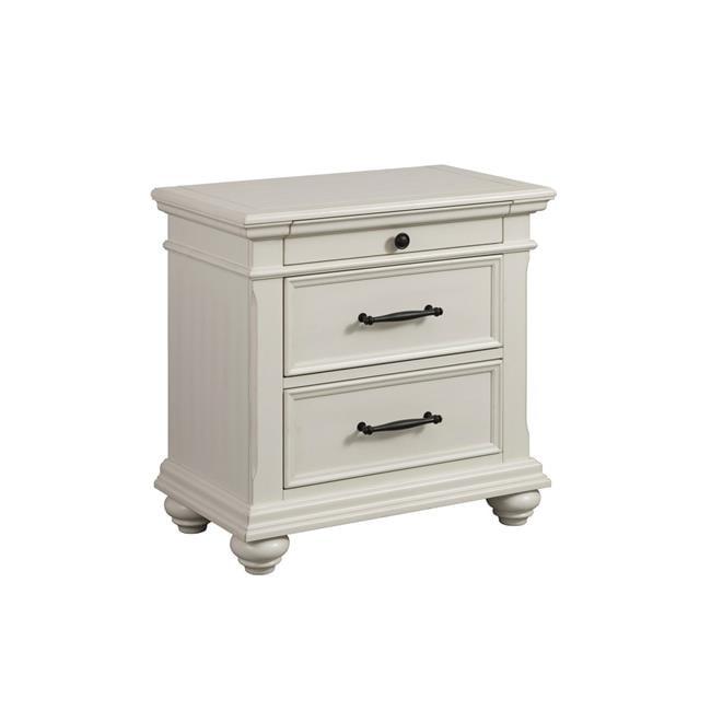 Brooks 3 Drawer Nightstand with Usb Ports Cream - Picket House Furnishings