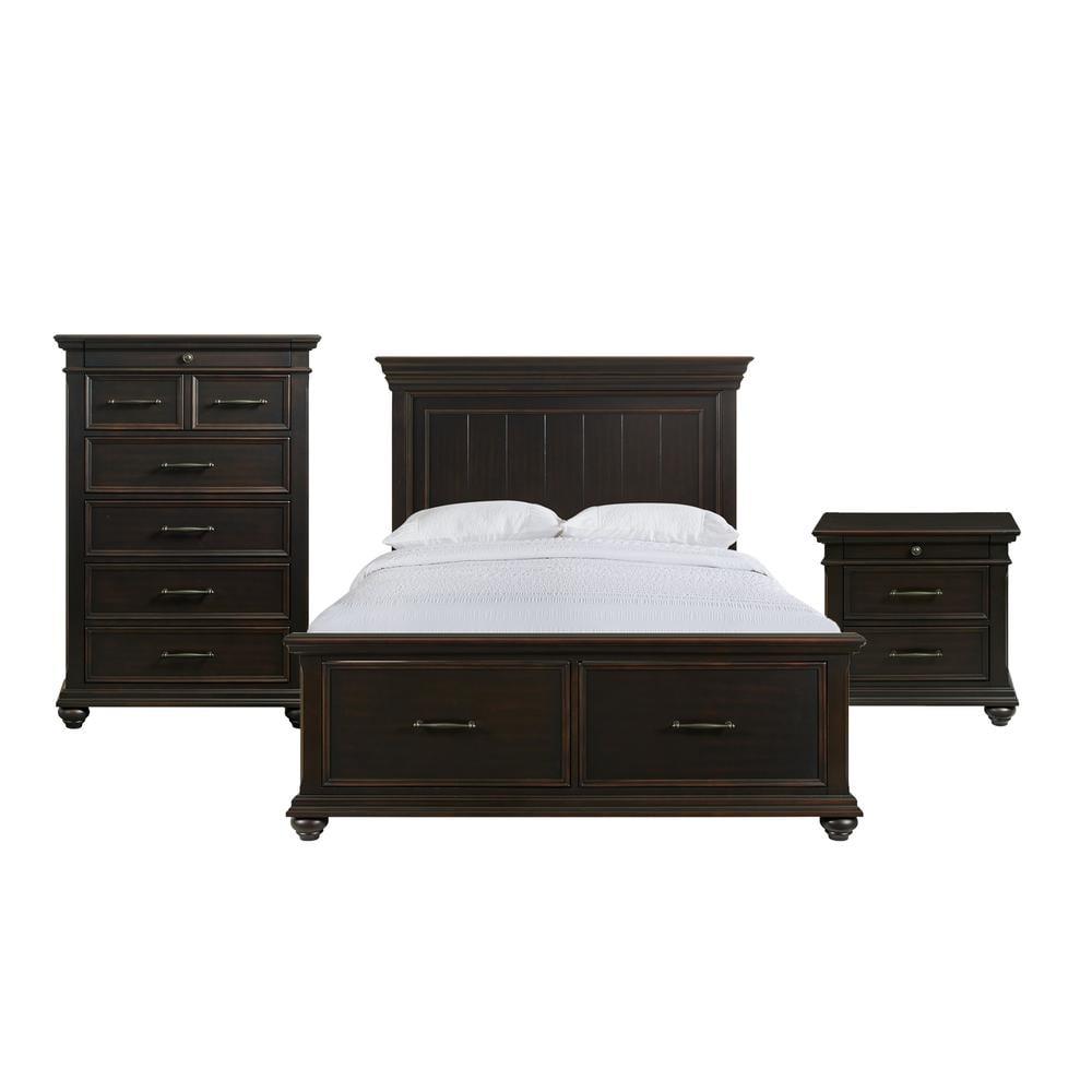 Picket House Furnishings Brooks Queen Platform Storage Bed in Black