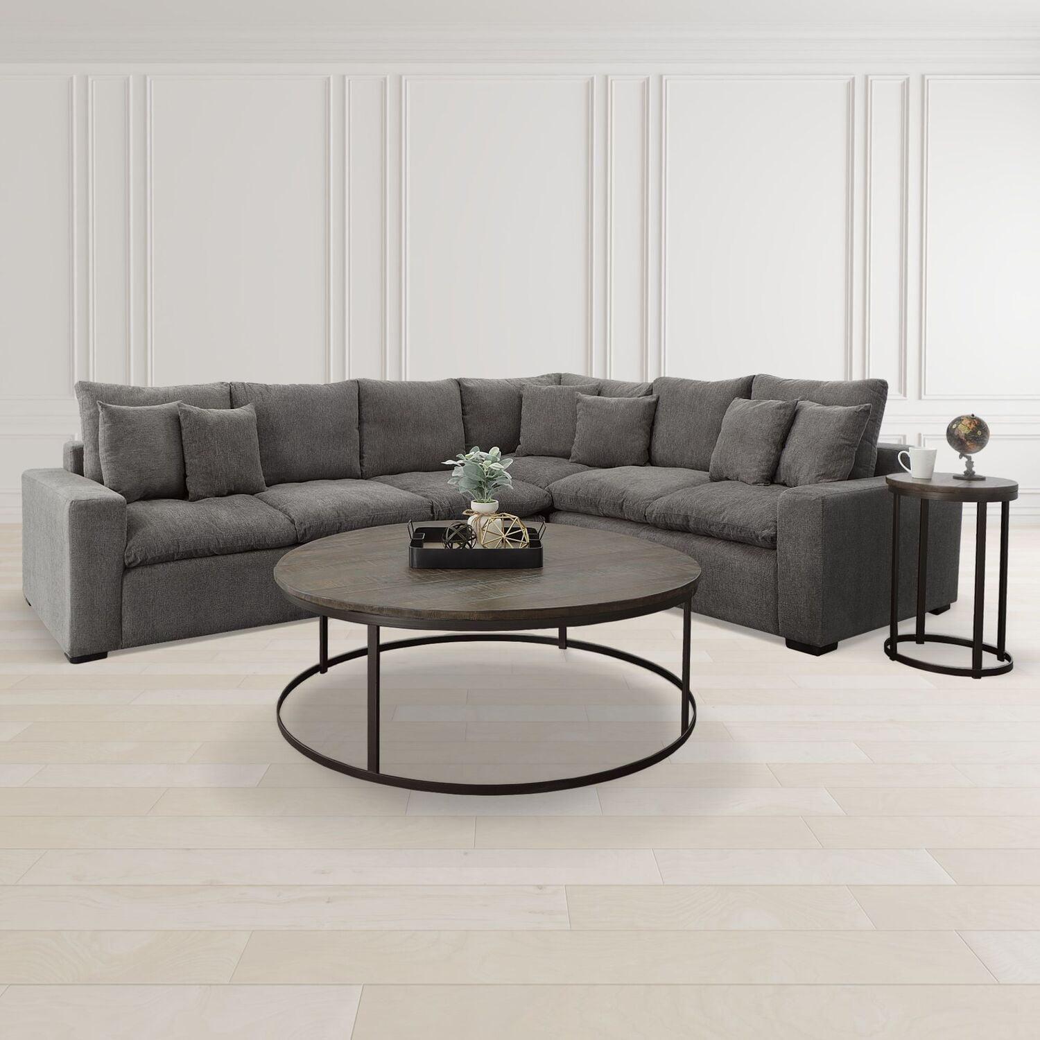 Picket House Furnishings Burg End Table in Tobacco-Color:Black,Material:Metal
