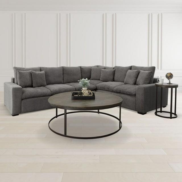 Picket House Furnishings Burg End Table in Tobacco-Color:Black,Material:Metal