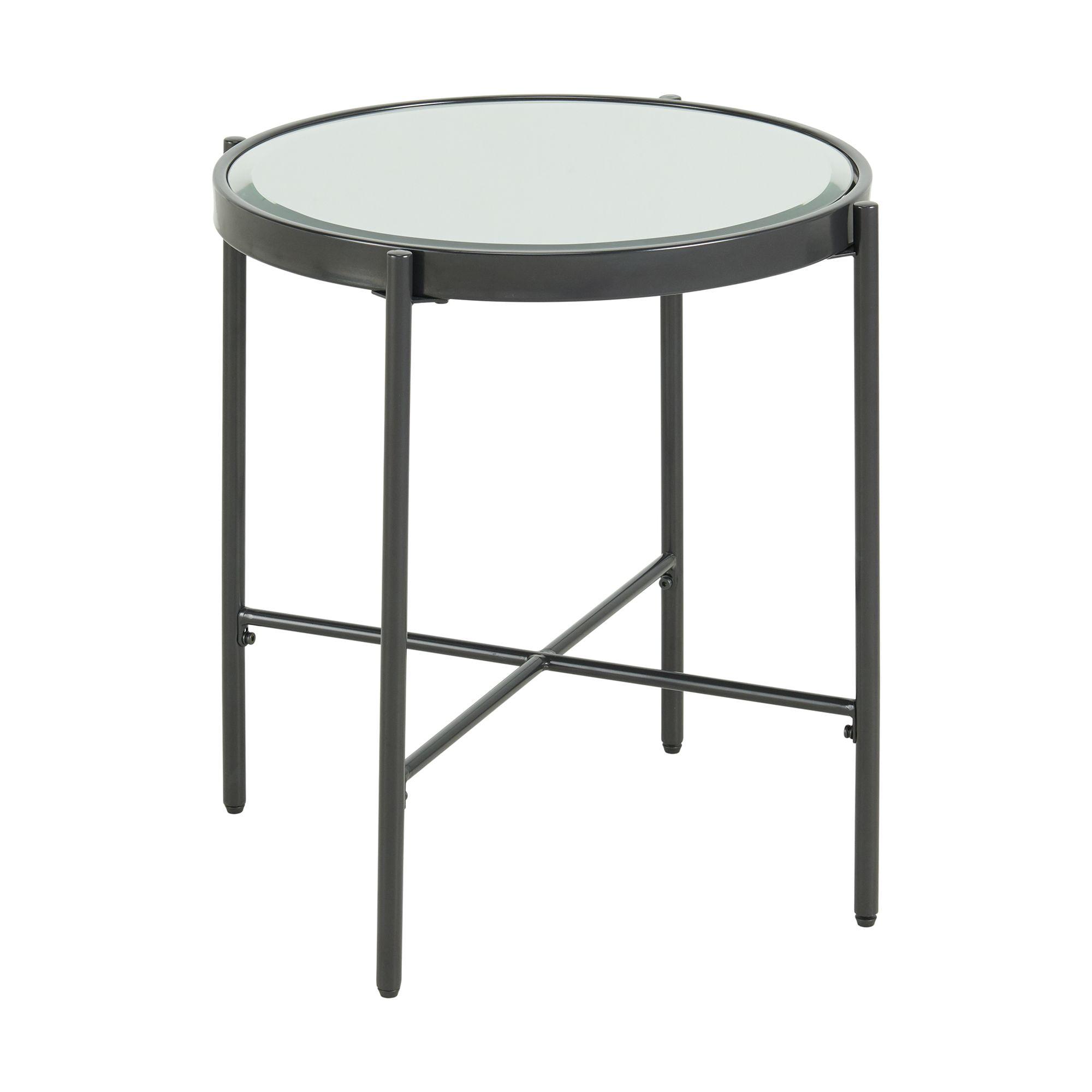 Picket House Furnishings Carlo Round End Table with Mirror Top