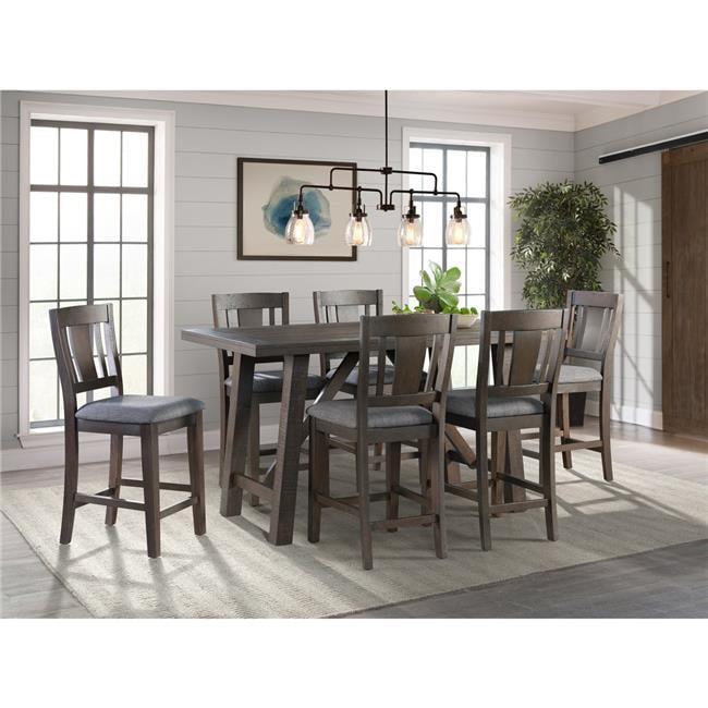 Carter Rustic Gray Counter Height Dining Set with 6 Chairs