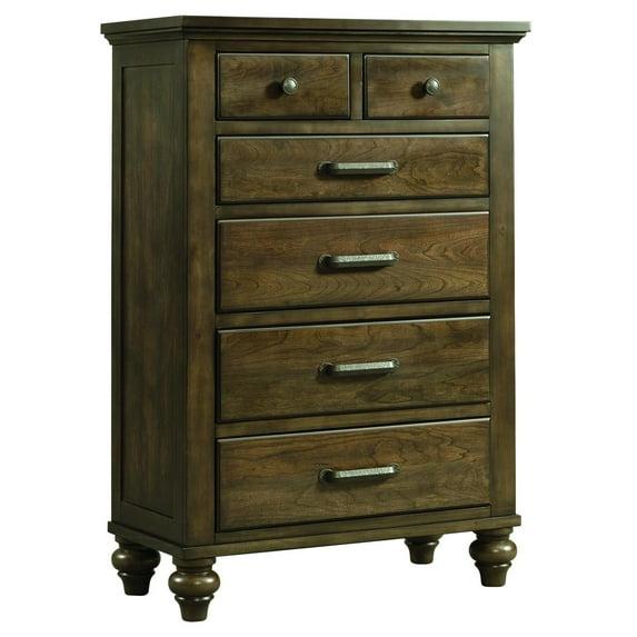 Picket House Furnishings Channing 6-Drawer Chest-Color:Dark Walnut,Style:Transitional,Weight:114,Width:35