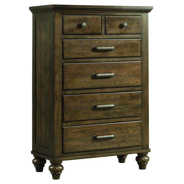 Picket House Furnishings Channing 6-Drawer Chest-Color:Dark Walnut,Style:Transitional,Weight:114,Width:35