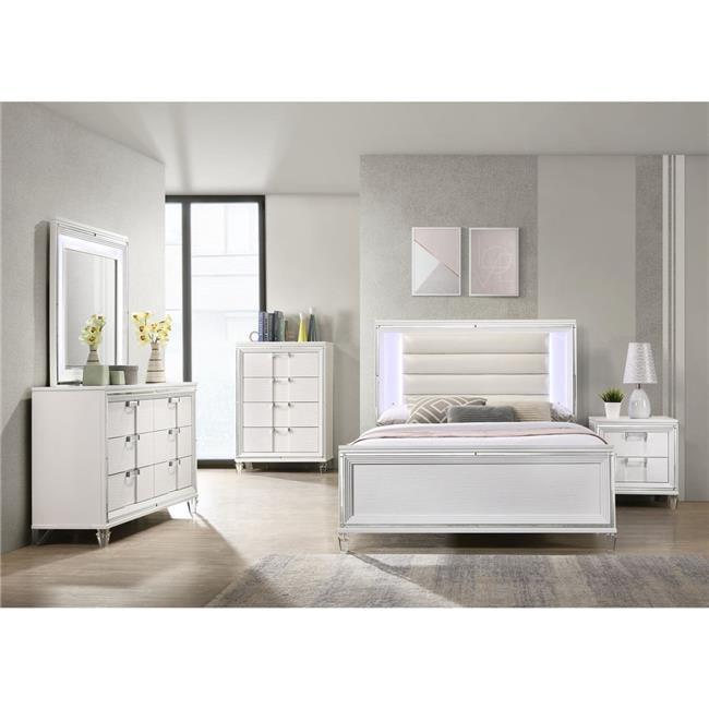 White 5-Drawer Vertical Chest with Acrylic Handles