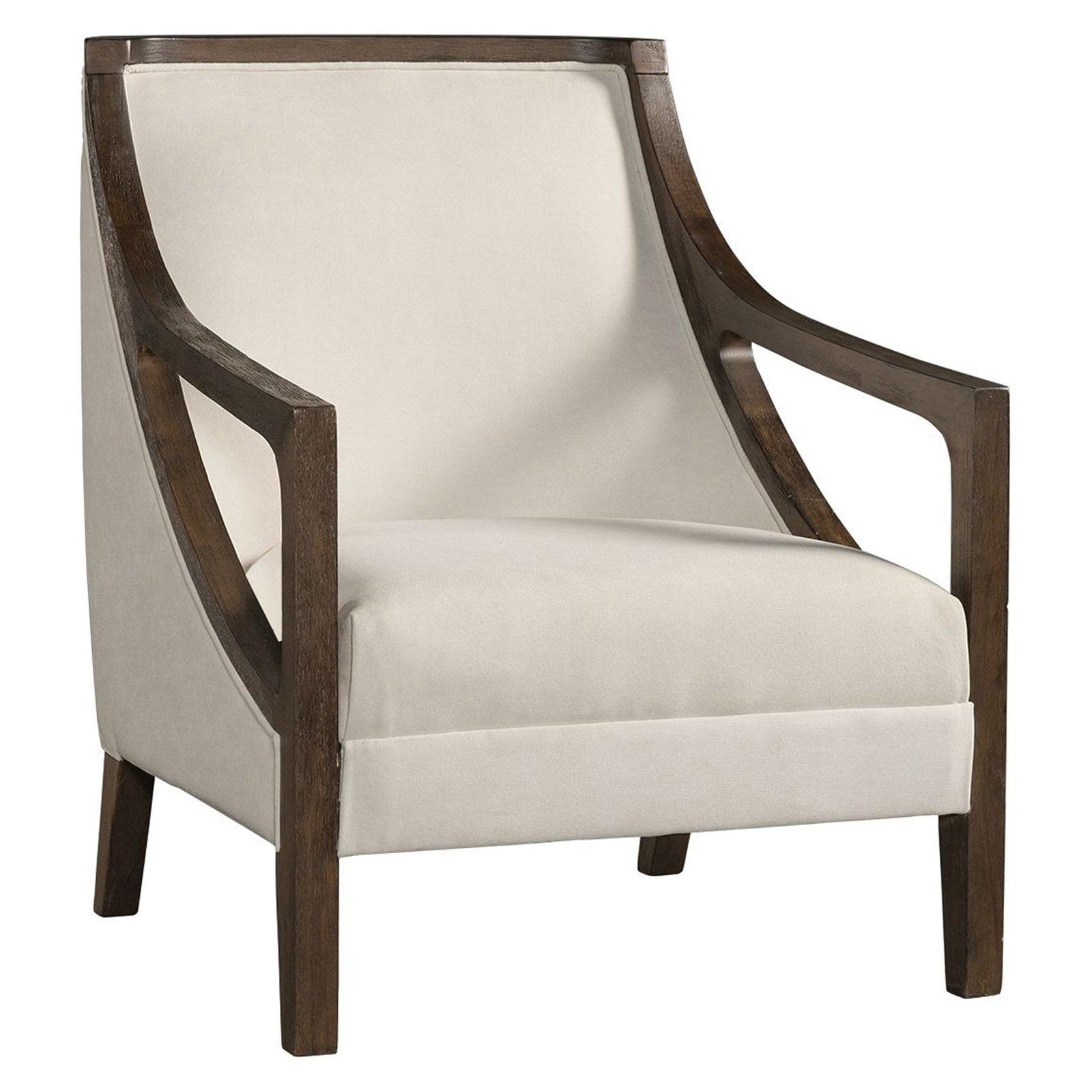 Dayna Whitewash and Beige Wood Accent Chair