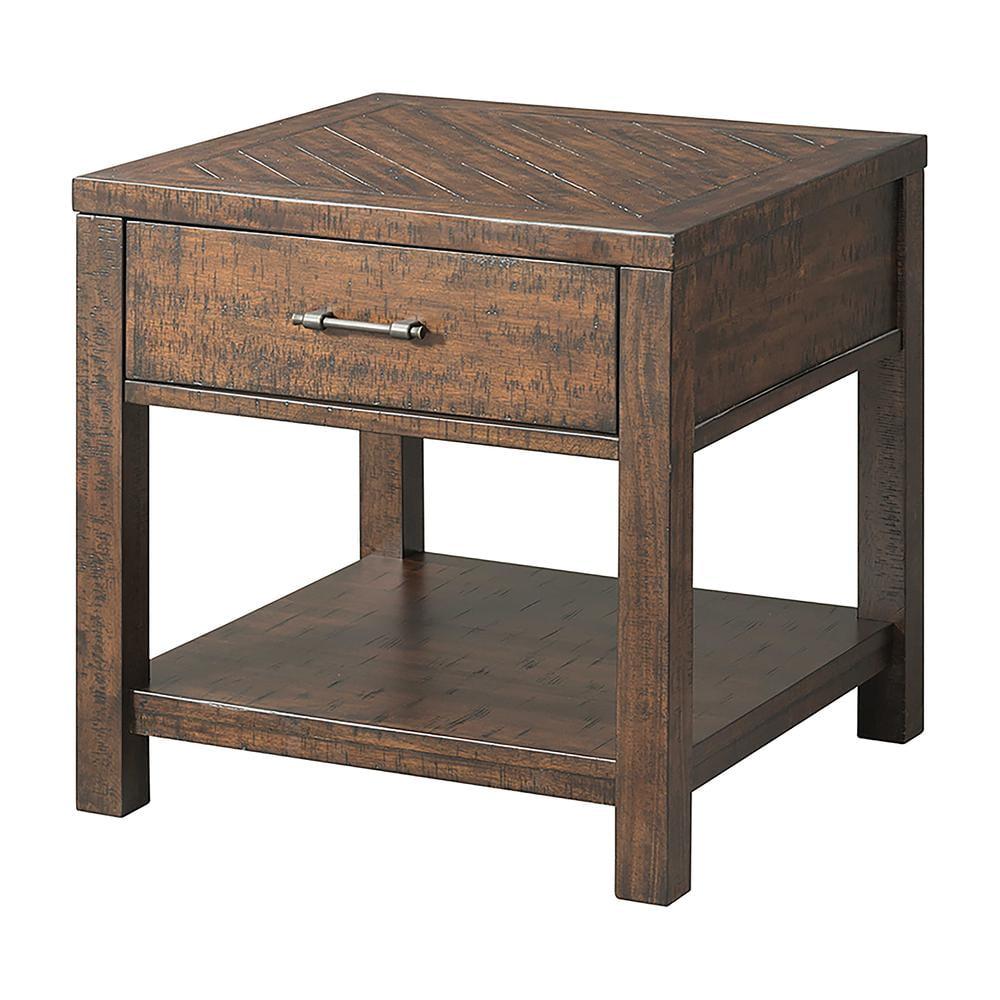 Dex End Table Walnut Brown - Picket House Furnishings: Storage Drawer, Shelf, Bedroom & Living Room