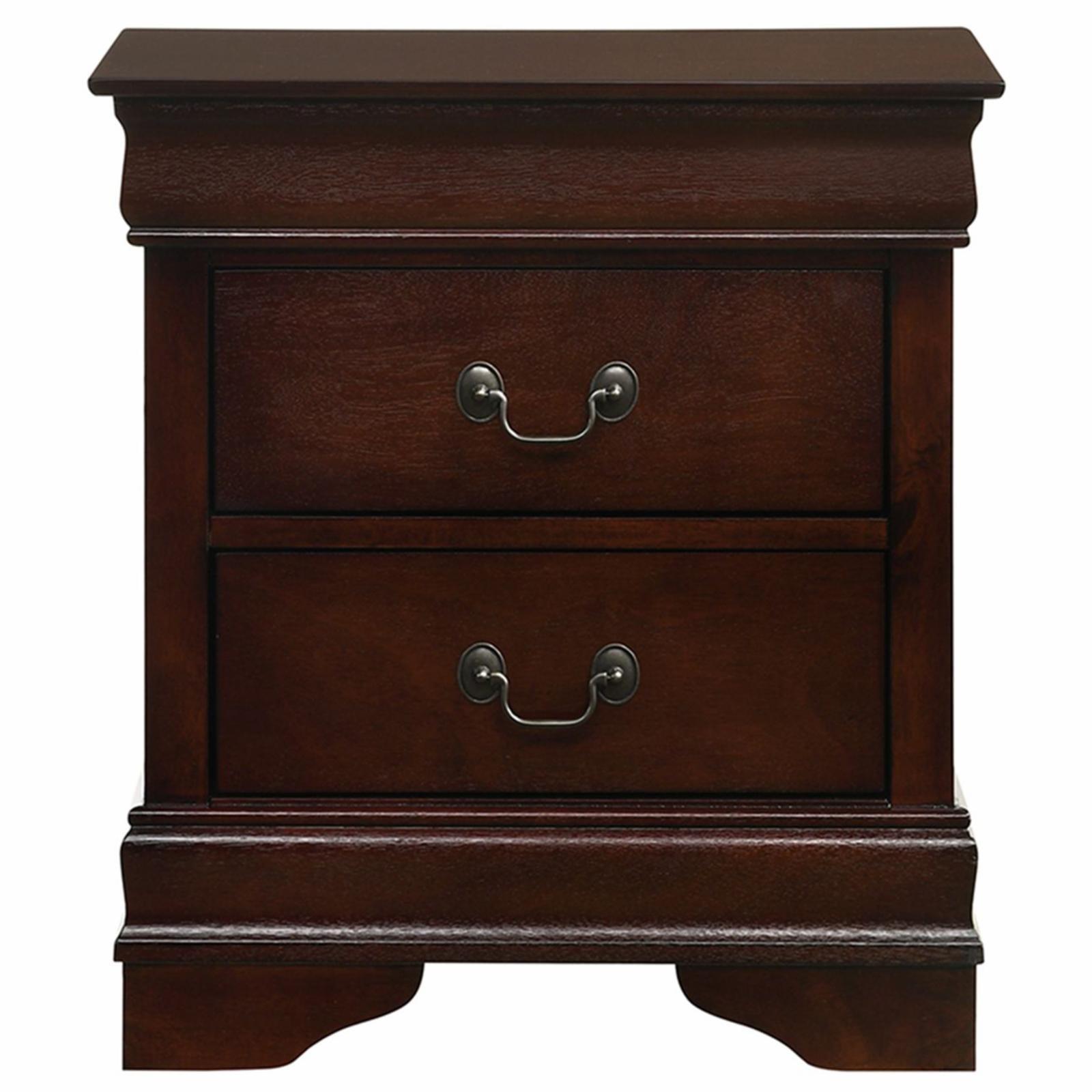 Ellington Black Rubberwood 2-Drawer Nightstand