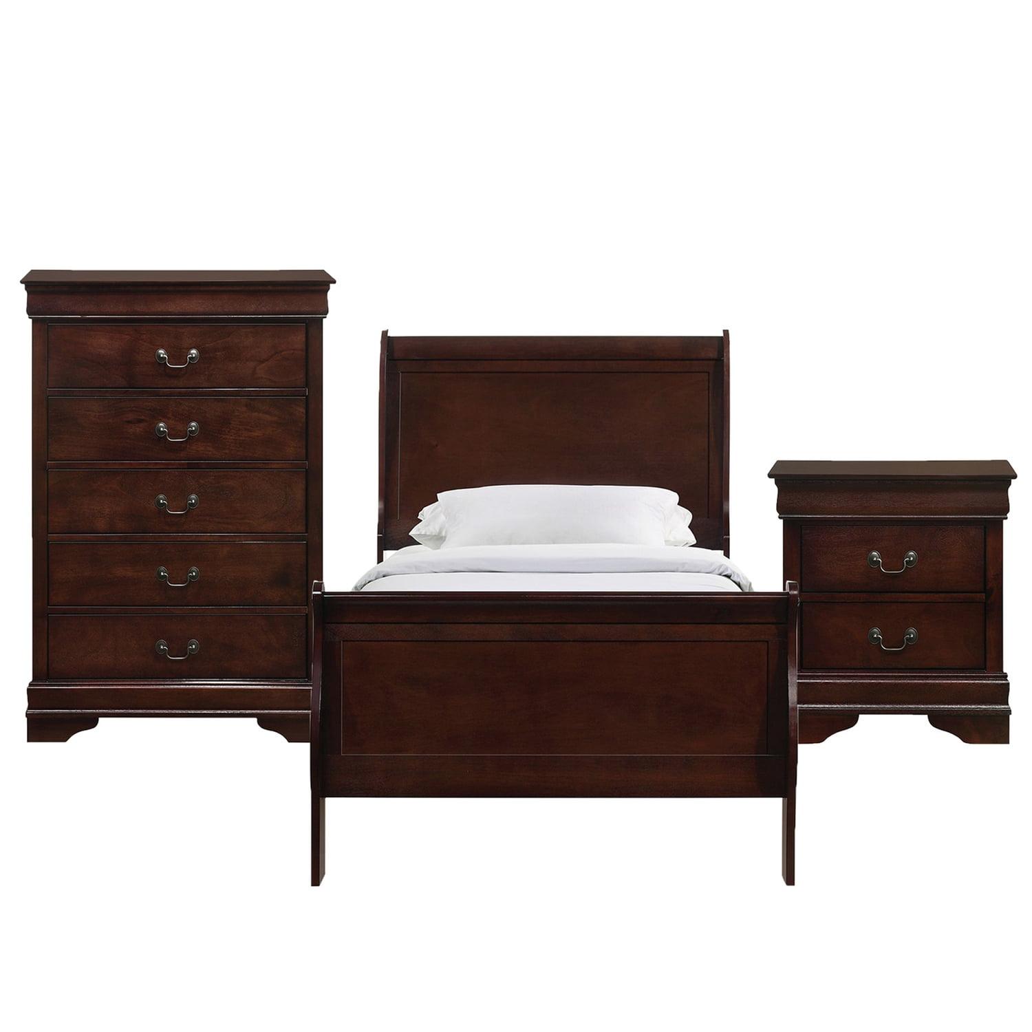 Ellington Cherry Twin Panel 3-Piece Bedroom Set