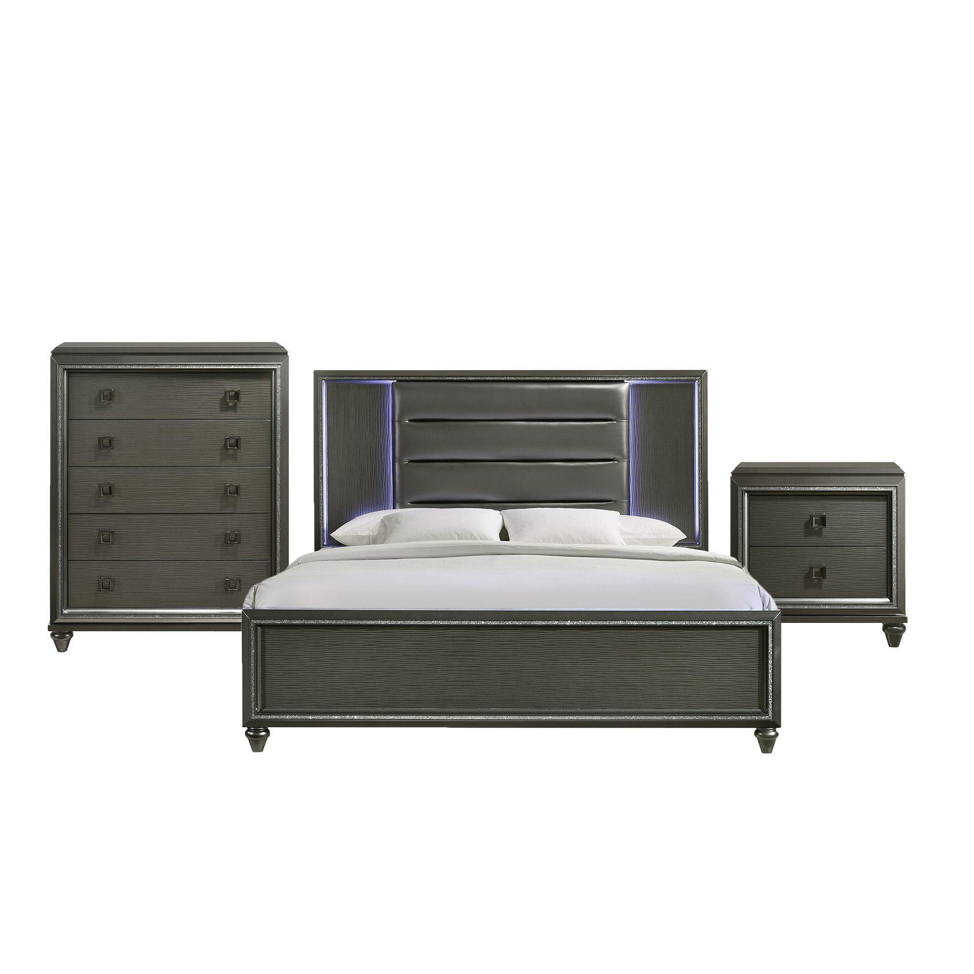 3pc Queen Farris Panel Bedroom Set Black - Picket House Furnishings