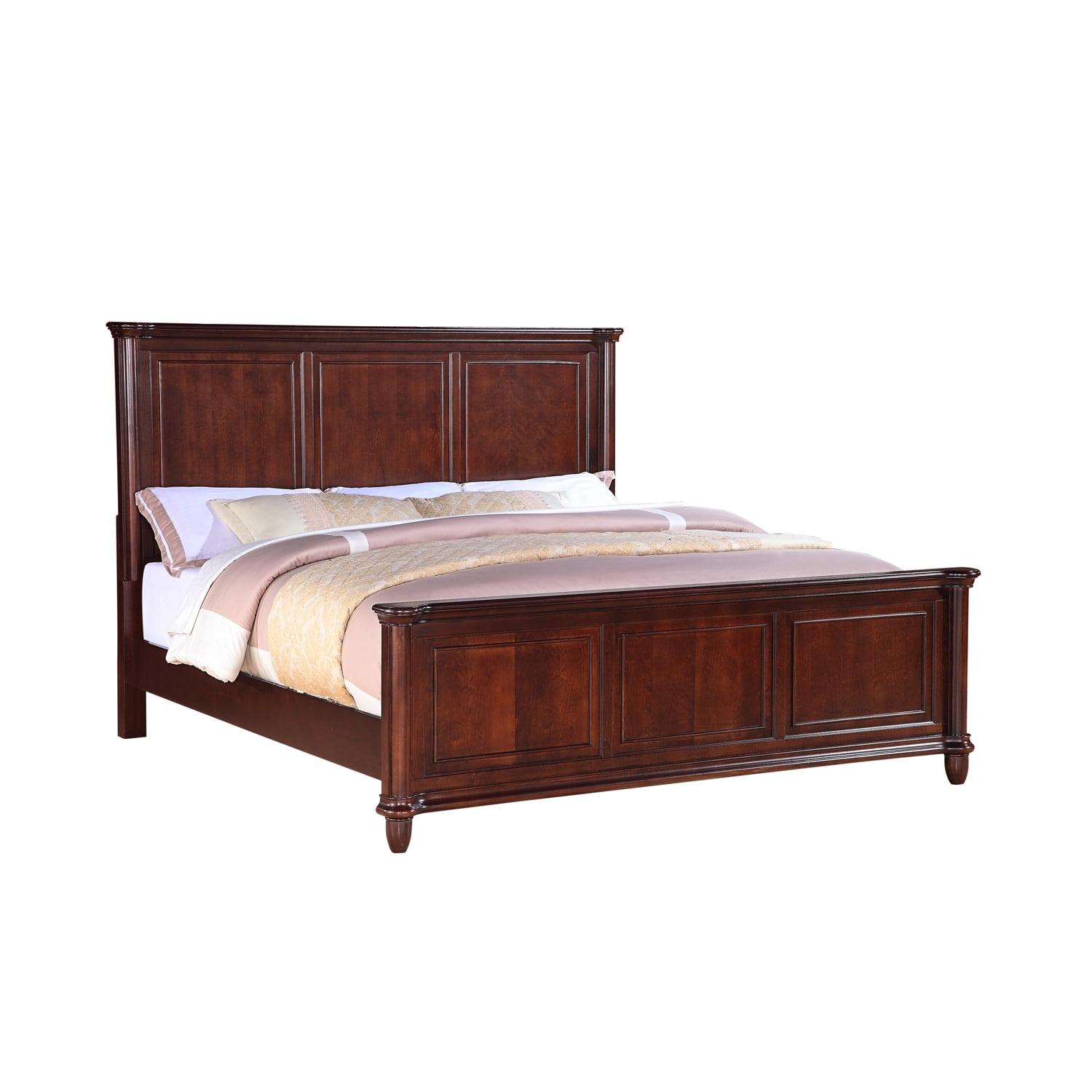 Gavin Brown Pine Queen Panel Bed with Drawer