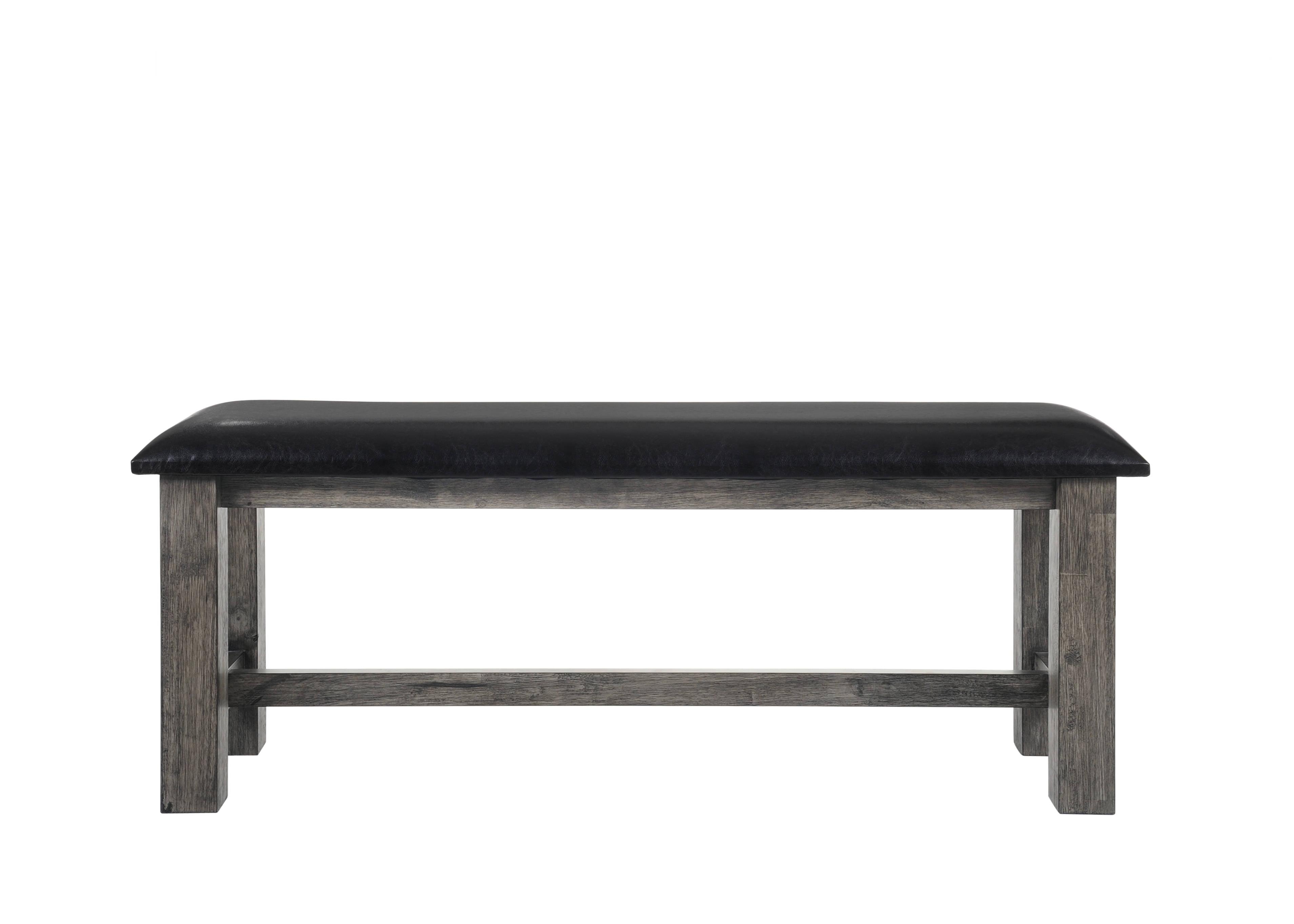 Picket House Furnishings Grayson Bench w. PU Padded SeatGrey Oak