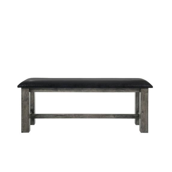 Picket House Furnishings Grayson Bench w. PU Padded SeatGrey Oak