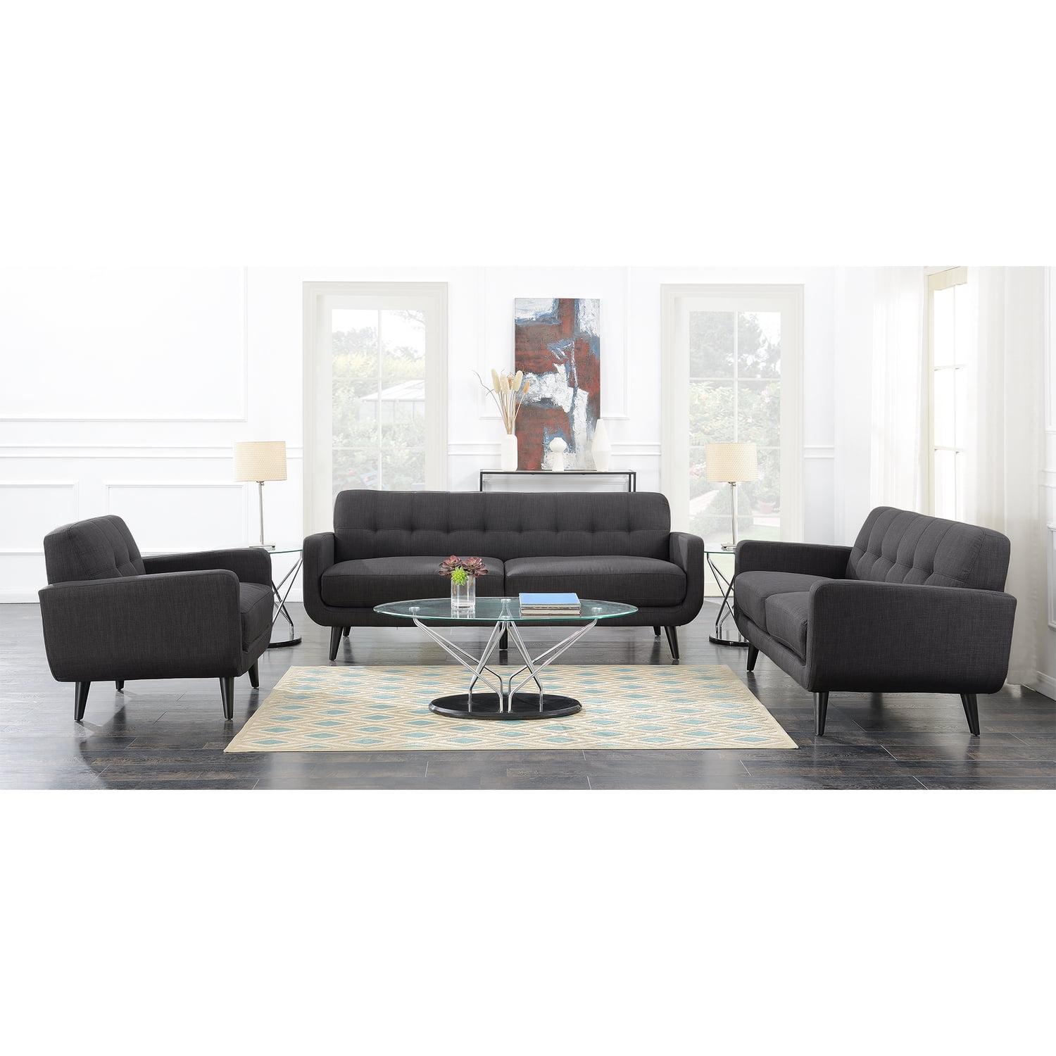 Hailey Dark Gray 3-Piece Sofa, Loveseat, and Chair Set