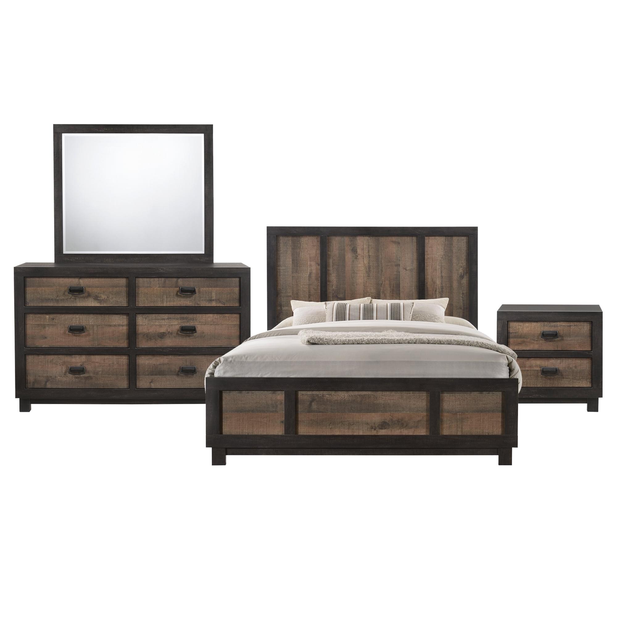 Harrison Dark Brown Walnut King 4-Piece Bedroom Set