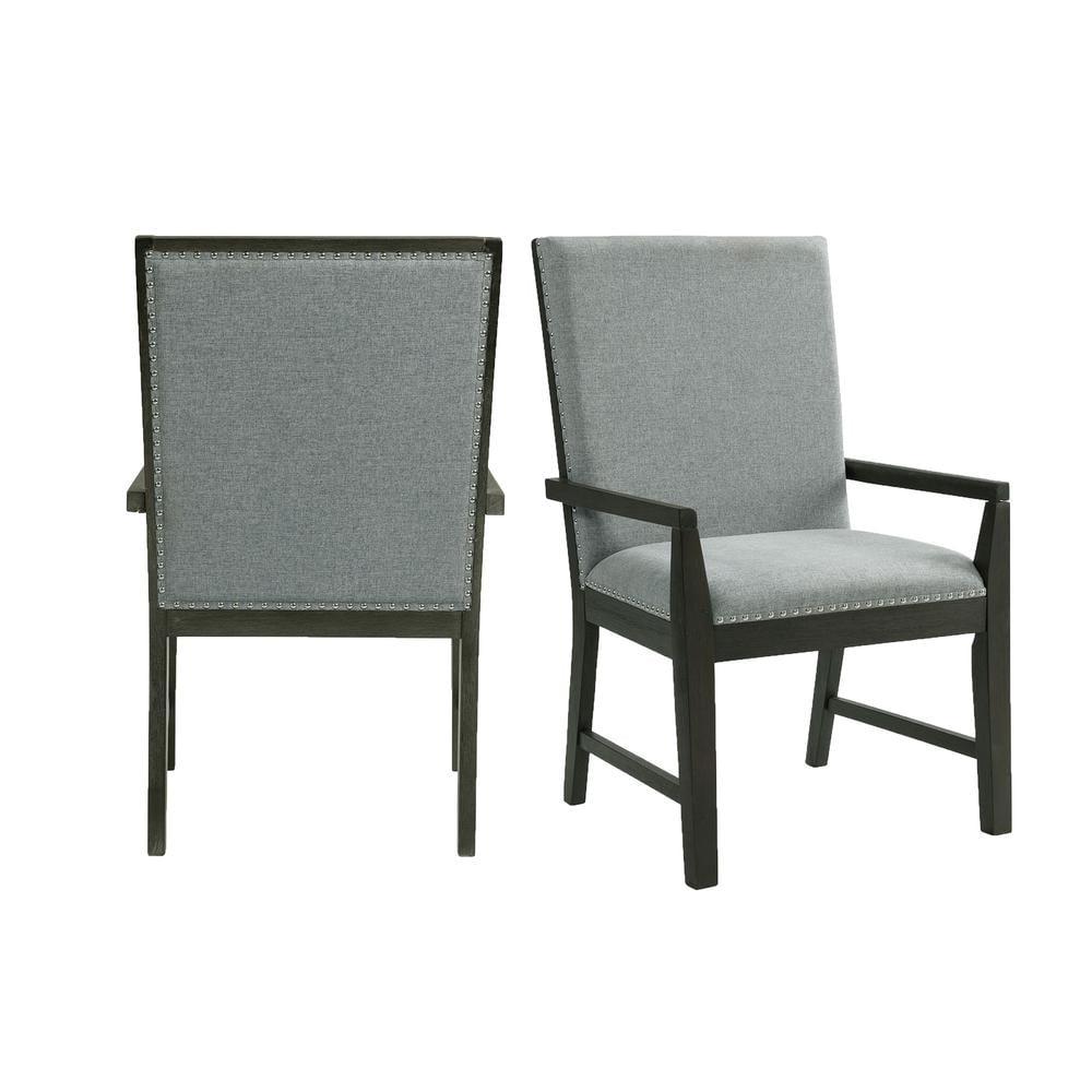 Set of 2 Holden Standard Height Armchairs: Upholstered, Nailhead Trim - Picket House Furnishings