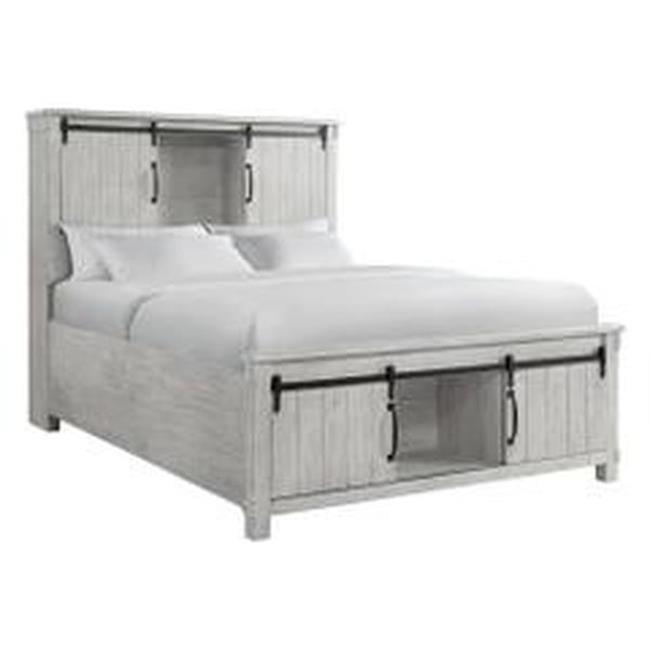 Queen Jack Platform Storage Bed White - Picket House Furnishings: Farmhouse Style with Headboard & Footboard Cabinets