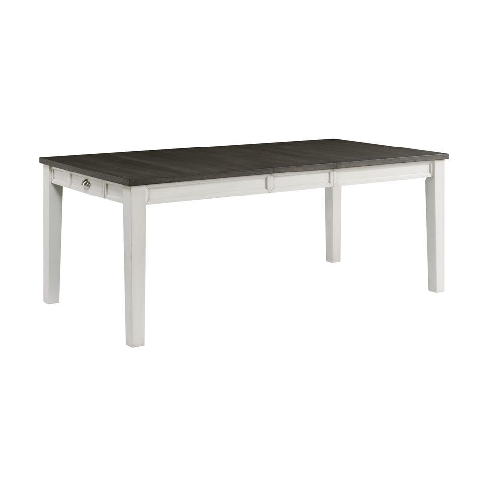 Jamison Two-Tone Extendable Dining Table with Storage White - Picket House Furnishings: Modern Rectangular Kitchen Table, Seats 4-6