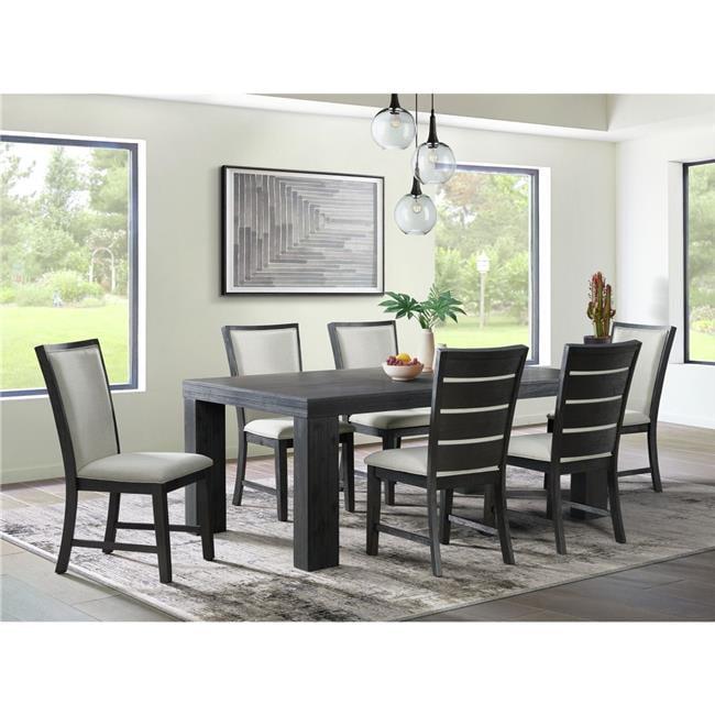 Picket House Furnishings Jasper 7PC Dining Set-Table & Six Side Chairs in Black