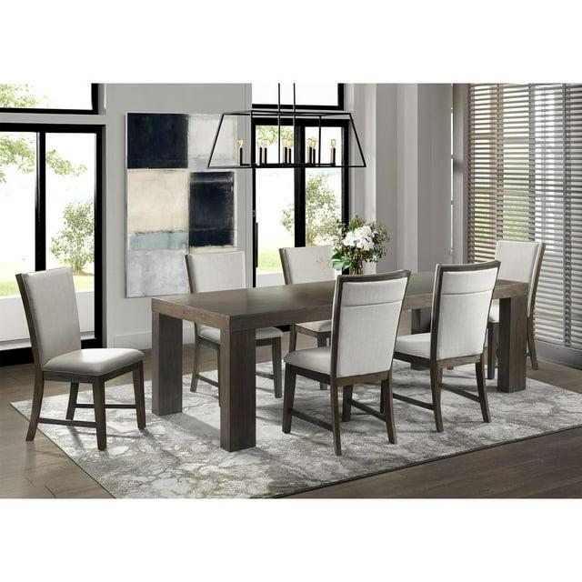 7pc Jasper Extendable Dining Table & Six Upholstered Side Chairs Toasted Walnut - Picket House Furnishings