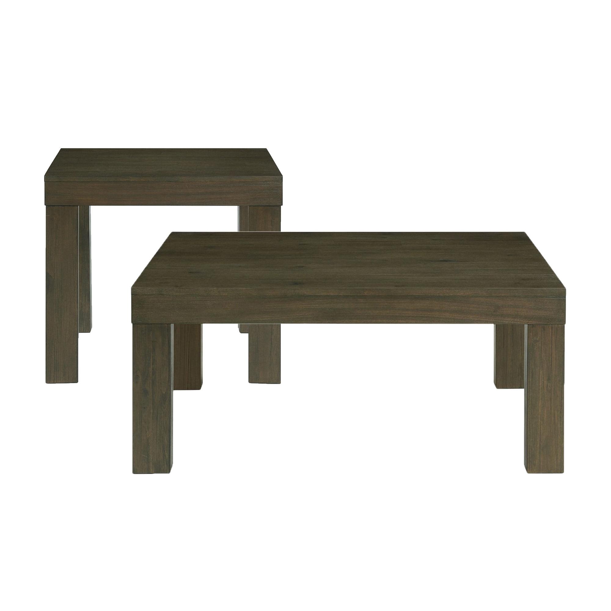 Jasper Dark Walnut 2-Piece Square Coffee and End Table Set