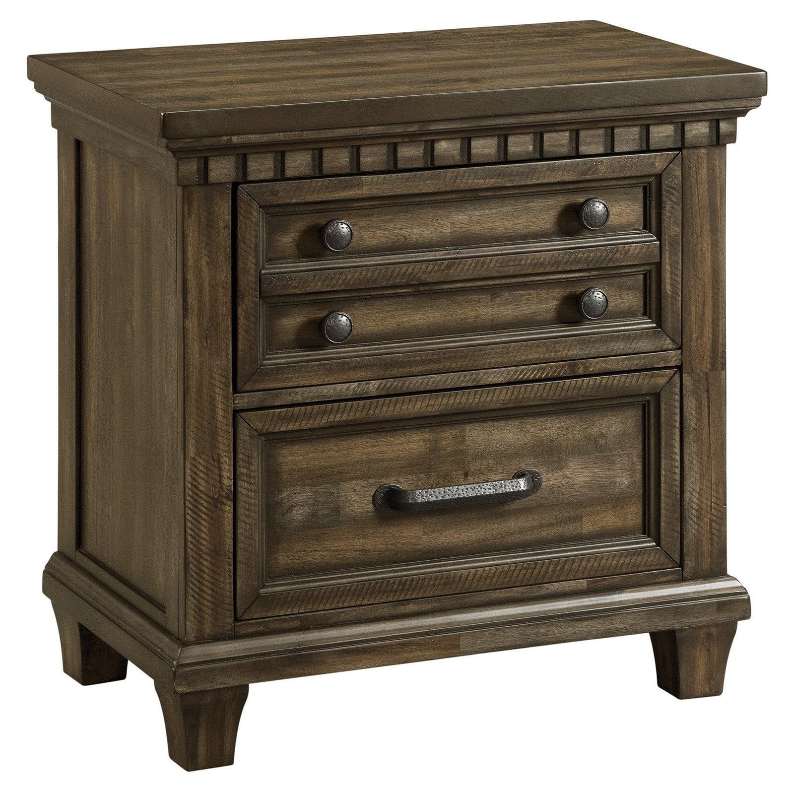 Picket House Furnishings Johnny 2 Drawer Nightstand in Smokey Walnut