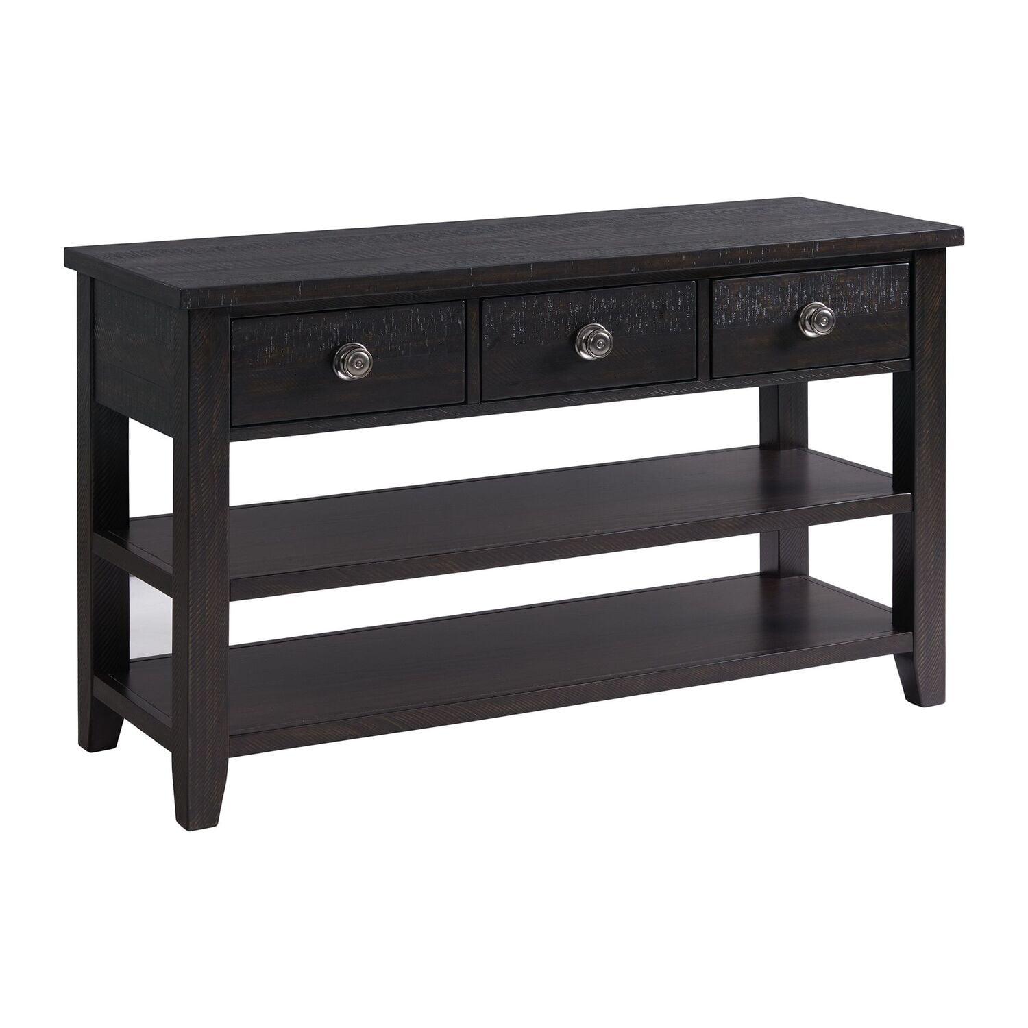 Picket House Furnishings Kahlil 3-Drawer Sofa Table in Espresso