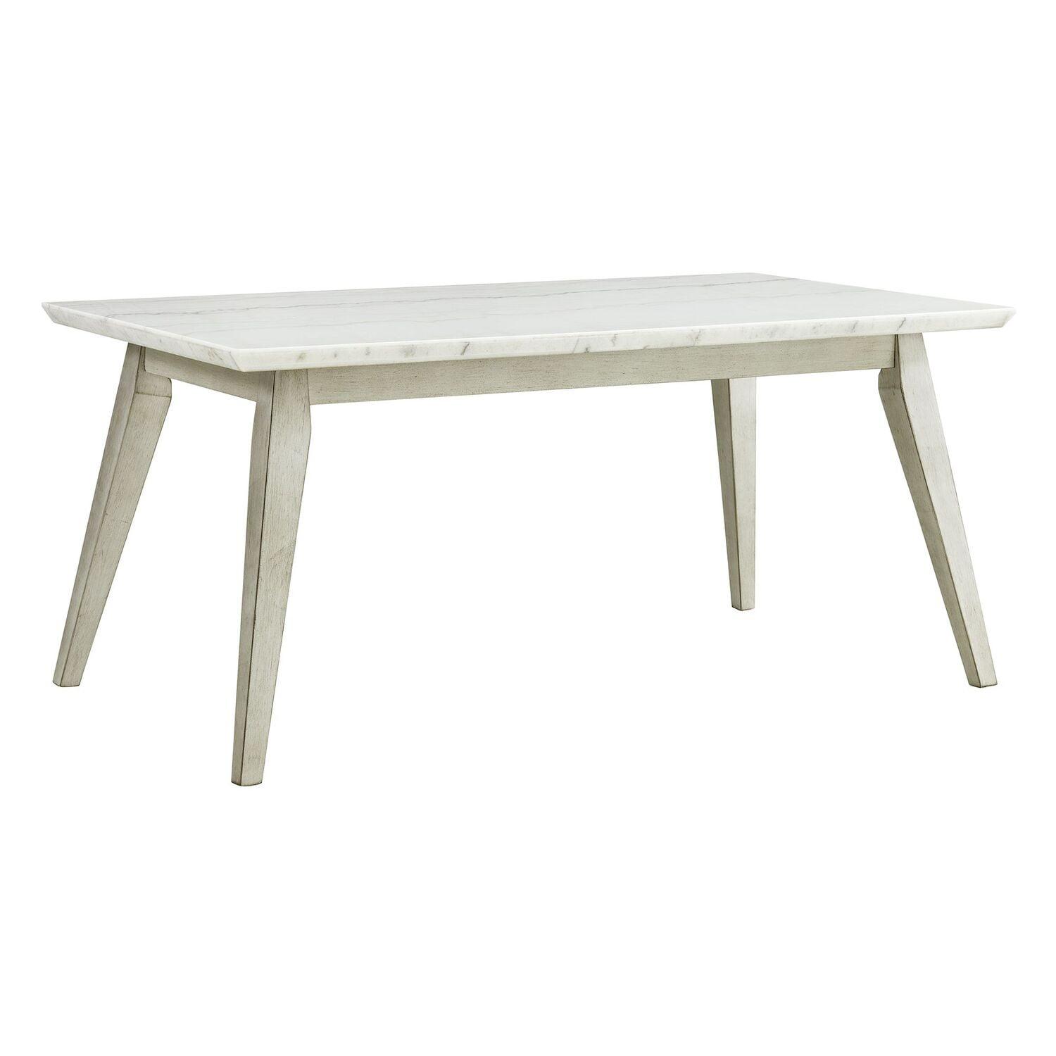 Kean White Marble Top Rectangular Dining Table