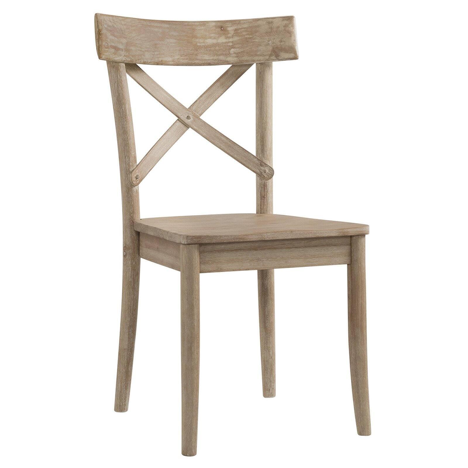 Keaton Beige Wood Cross Back Side Chair