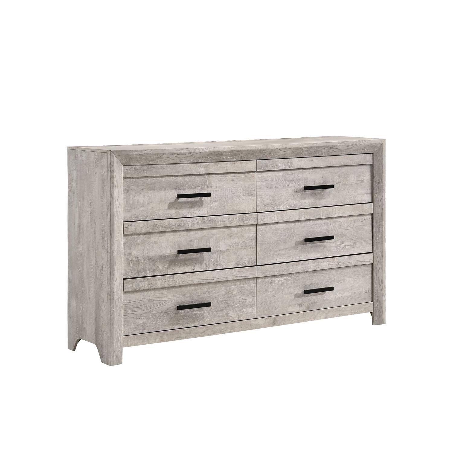 White Farmhouse 6-Drawer Dresser with Soft Close and Felt Lined Drawers